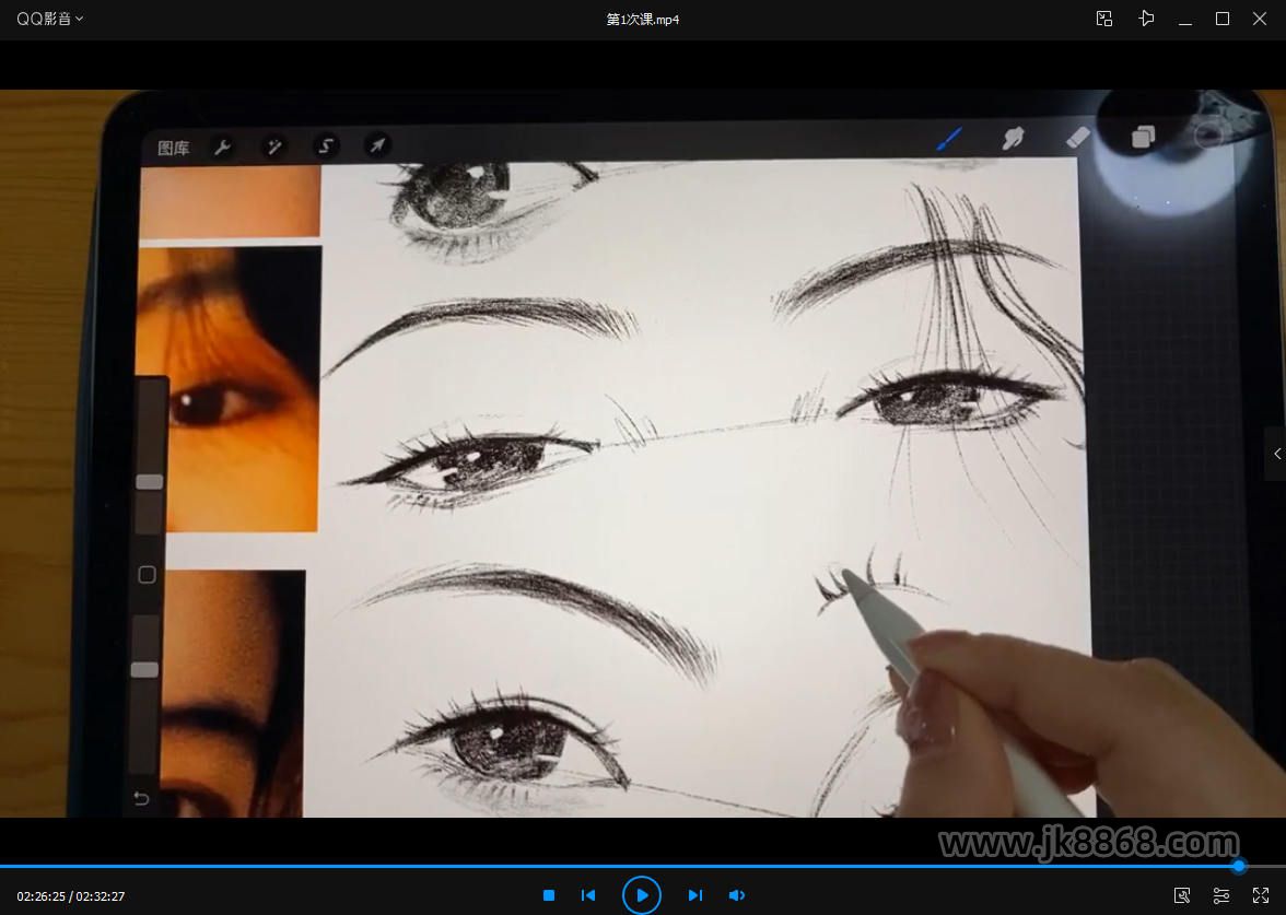 【雀斑儿-chn】2021年iPad插画少女头像线稿课【画质高清有素材】